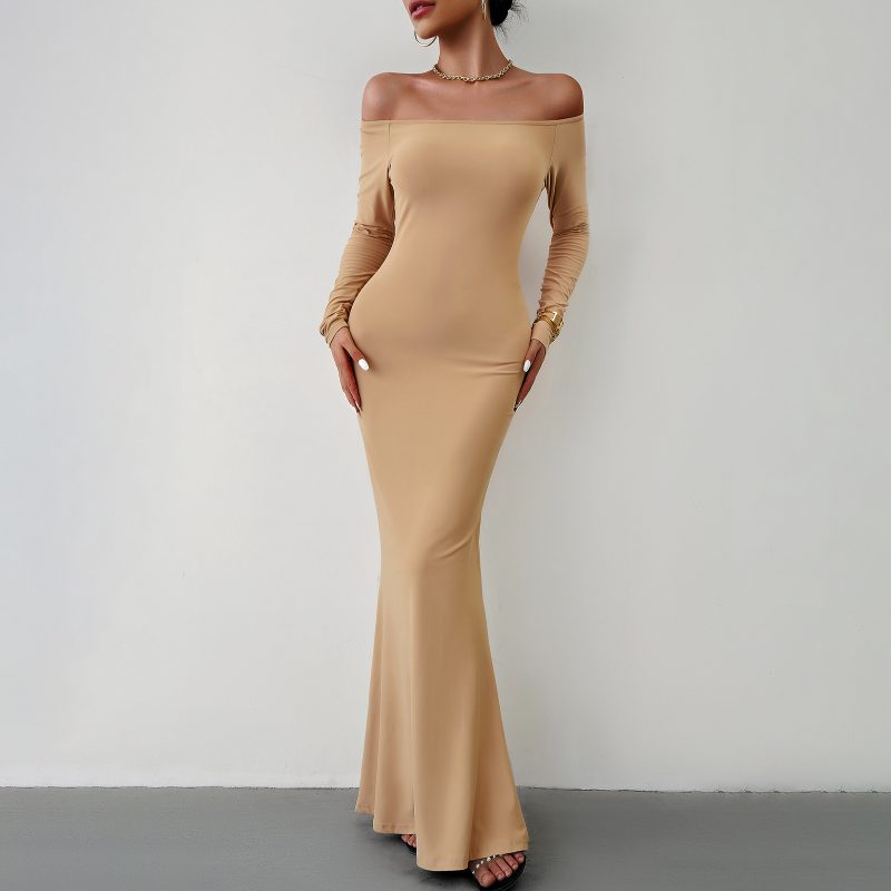 Sexy Elegant Off-Shoulder Dress - Autumn/Winter - Image 2