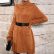 Autumn Winter Long Sleeve Solid Color Twist Women Woolen Loose No Belt