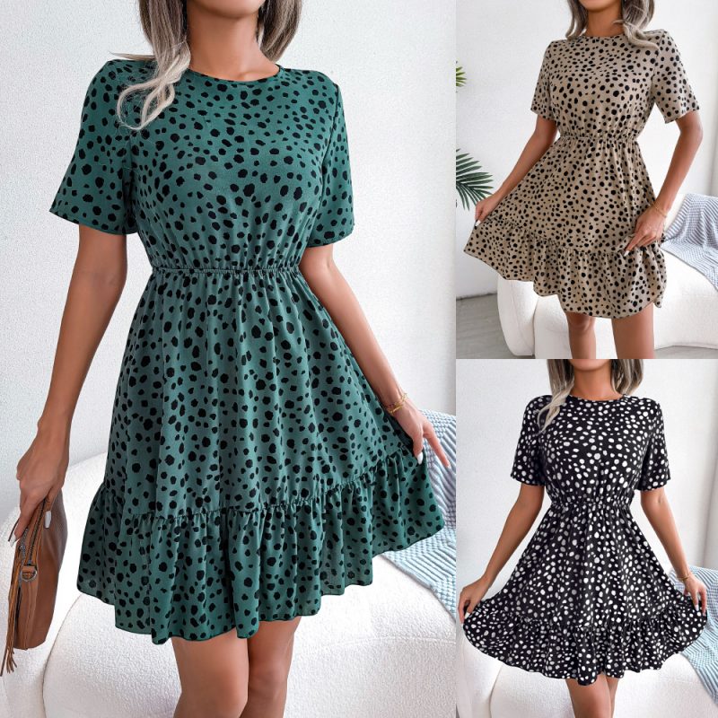 Polka-Dot Cinched Swing Dress - Image 5