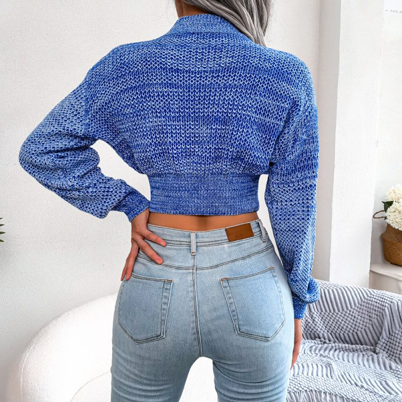 Colorful Long Sleeve Crop Sweater - Image 6