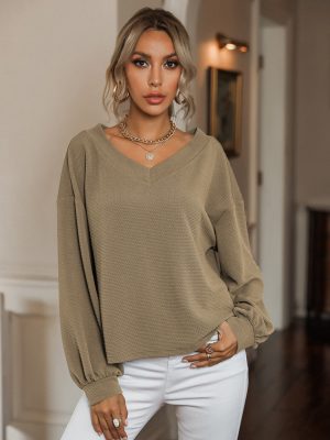 V-Neck Slimming Knitwear Top