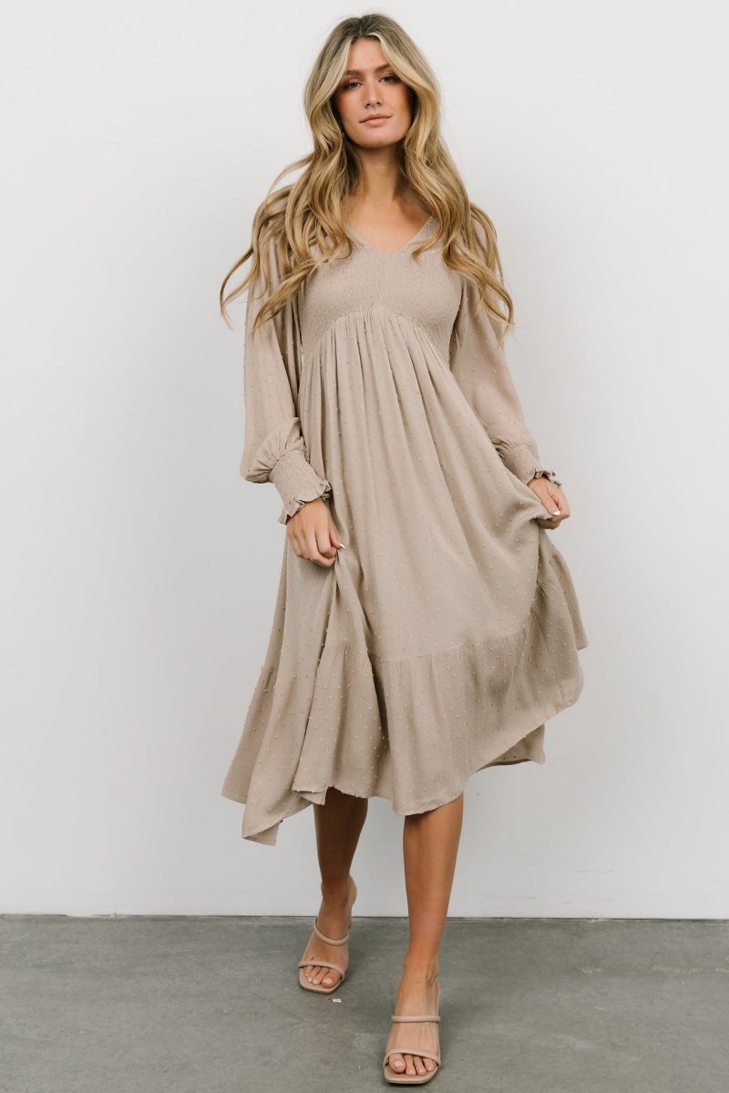 V-Neck Flounce A-Line Hem Dress - Image 2