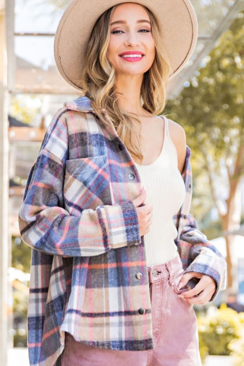 Plaid Lapels Woolen Coat - Image 5