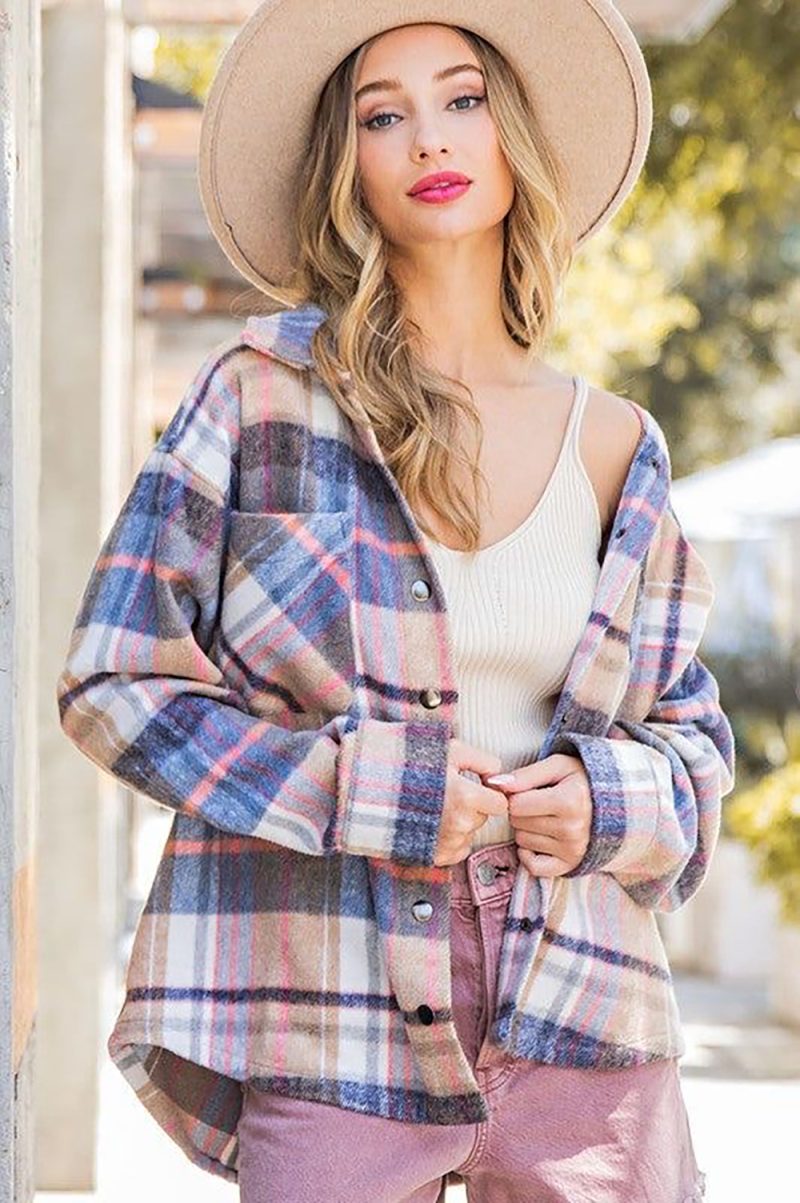 Plaid Lapels Woolen Coat - Image 10