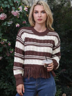 Patchwork Tassel Sweater