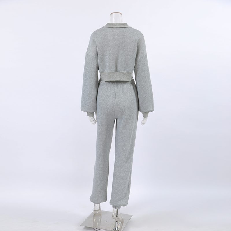 Fleece Pullover and Elastic Band Trousers Sports Set - Image 6