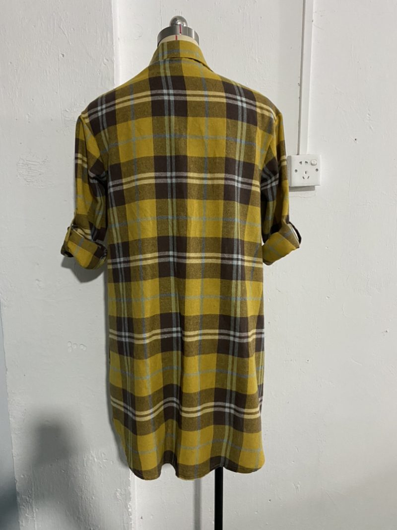Japanese Plaid Collared Shirt Cardigan - Image 3