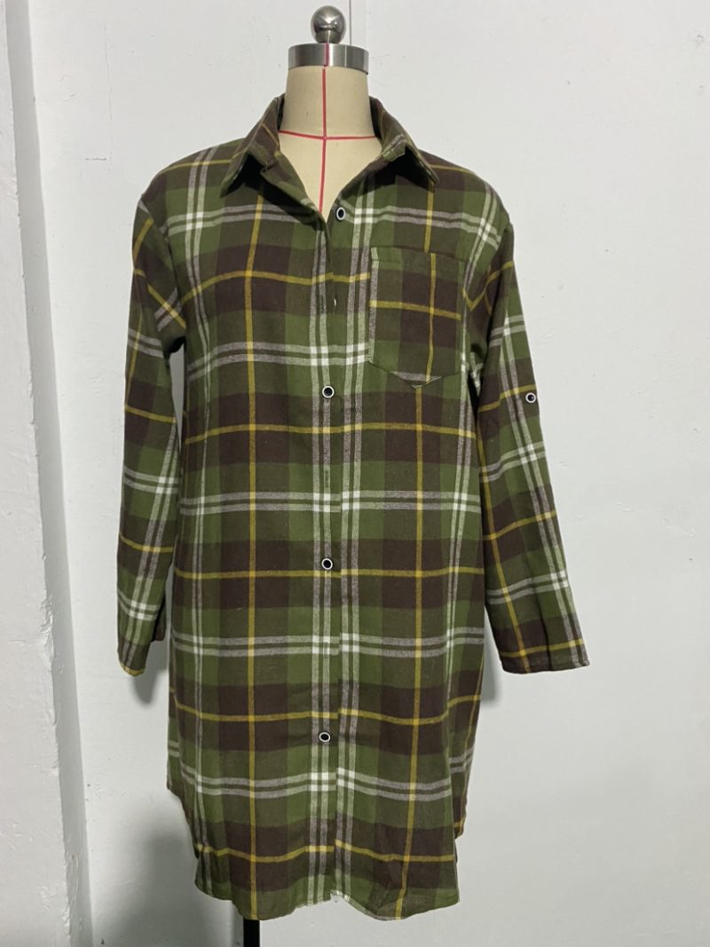 Japanese Plaid Collared Shirt Cardigan - Image 4