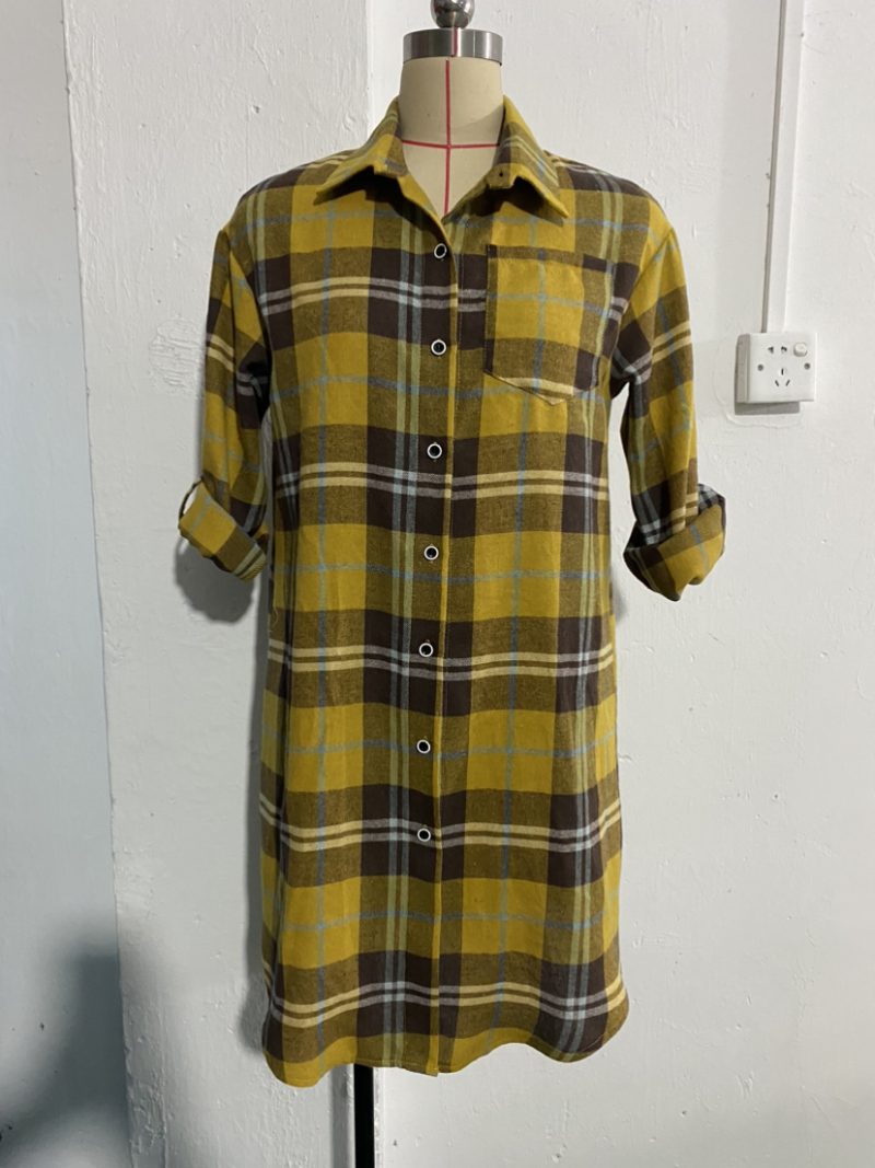 Japanese Plaid Collared Shirt Cardigan - Image 5