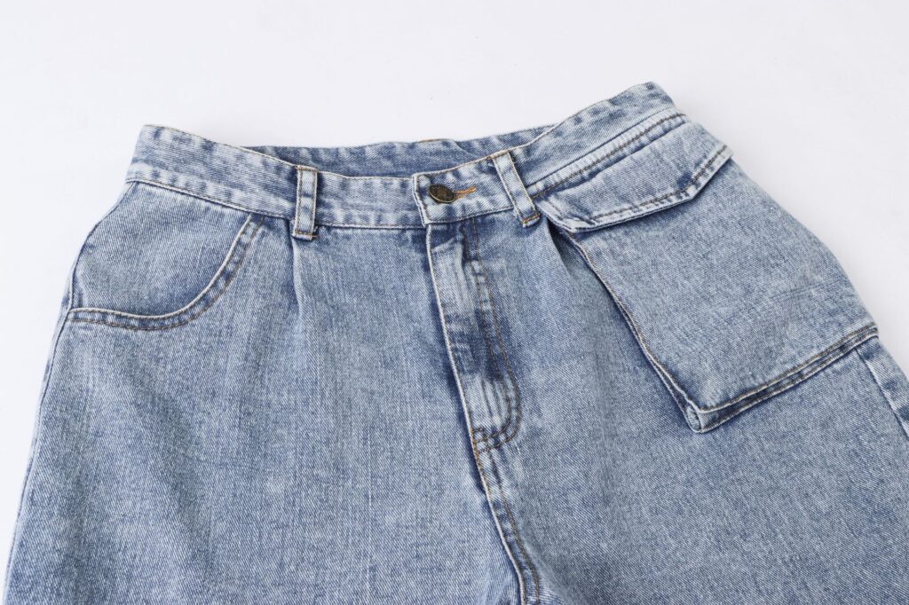 High Waist Workwear Denim Pants - Image 3