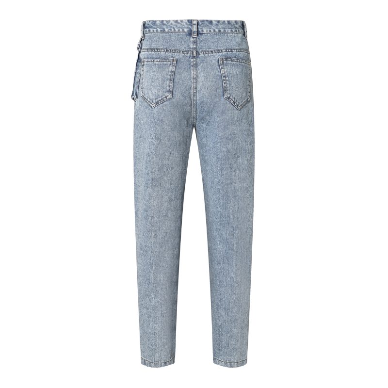 High Waist Workwear Denim Pants - Image 2