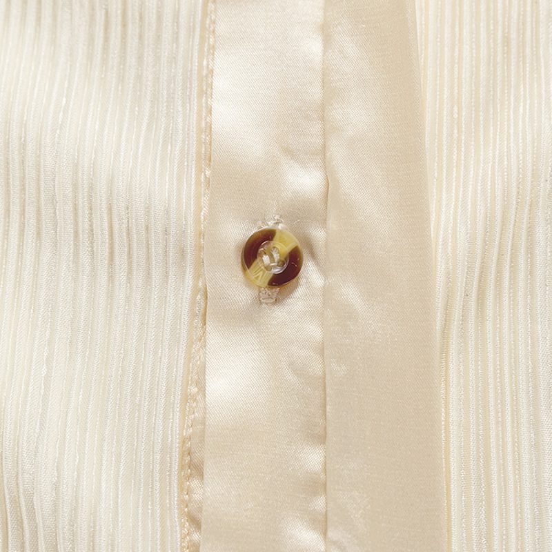 Collared Long Sleeve Shirt & Wide-Leg Pleated Trousers Suit - Image 5