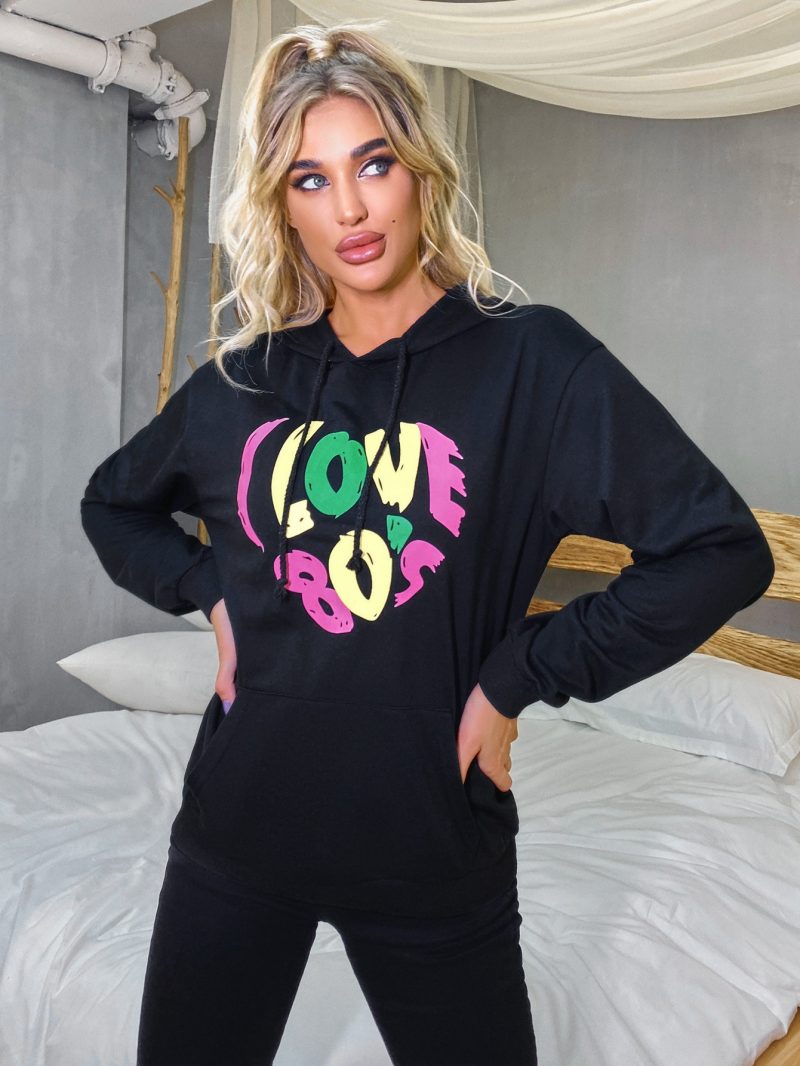 Retro Printed Loose Fitting Hoodie - Image 2