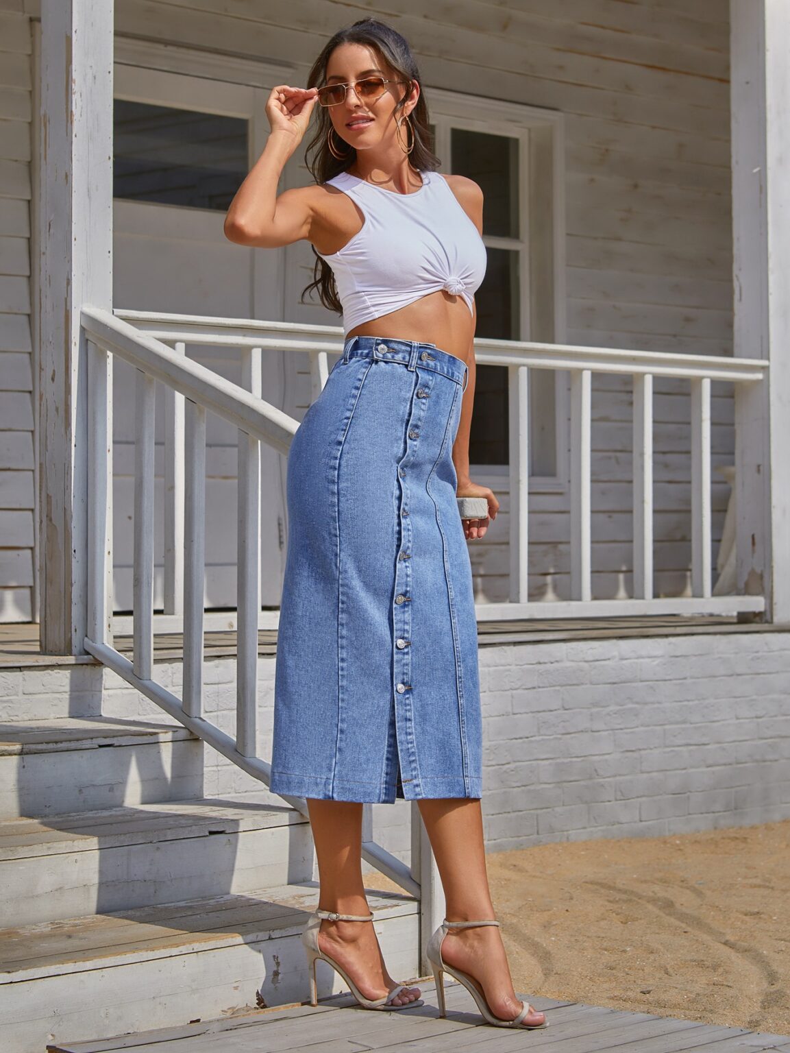 Blue Short Loose Casual Denim Coat Jacket - Image 7