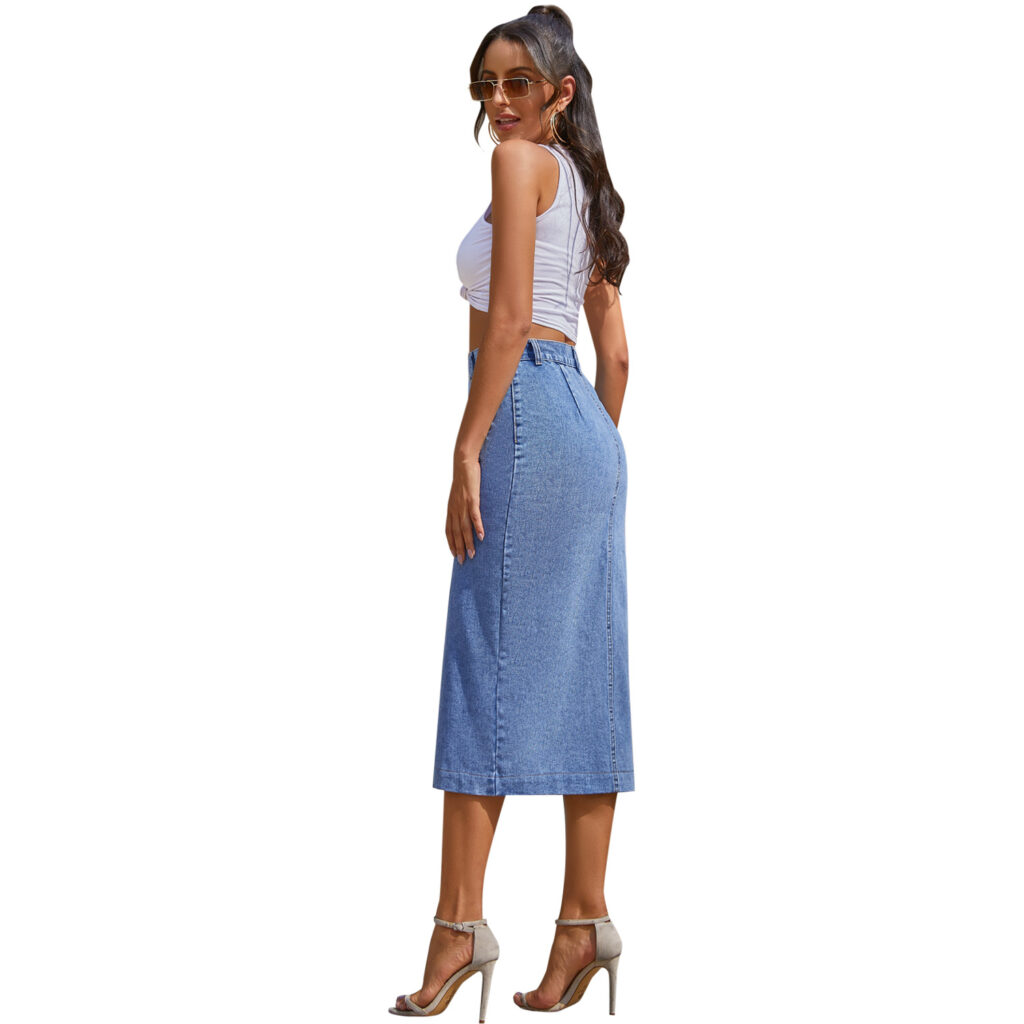 Blue Short Loose Casual Denim Coat Jacket - Image 3