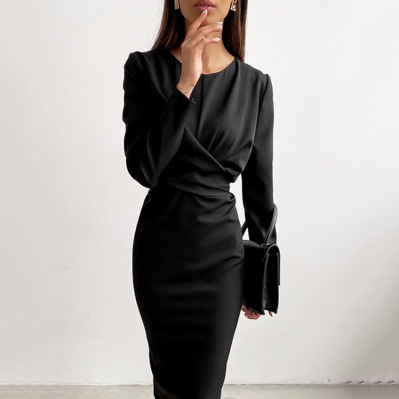 Autumn/Winter Long Sleeve Slim Dress - Image 2
