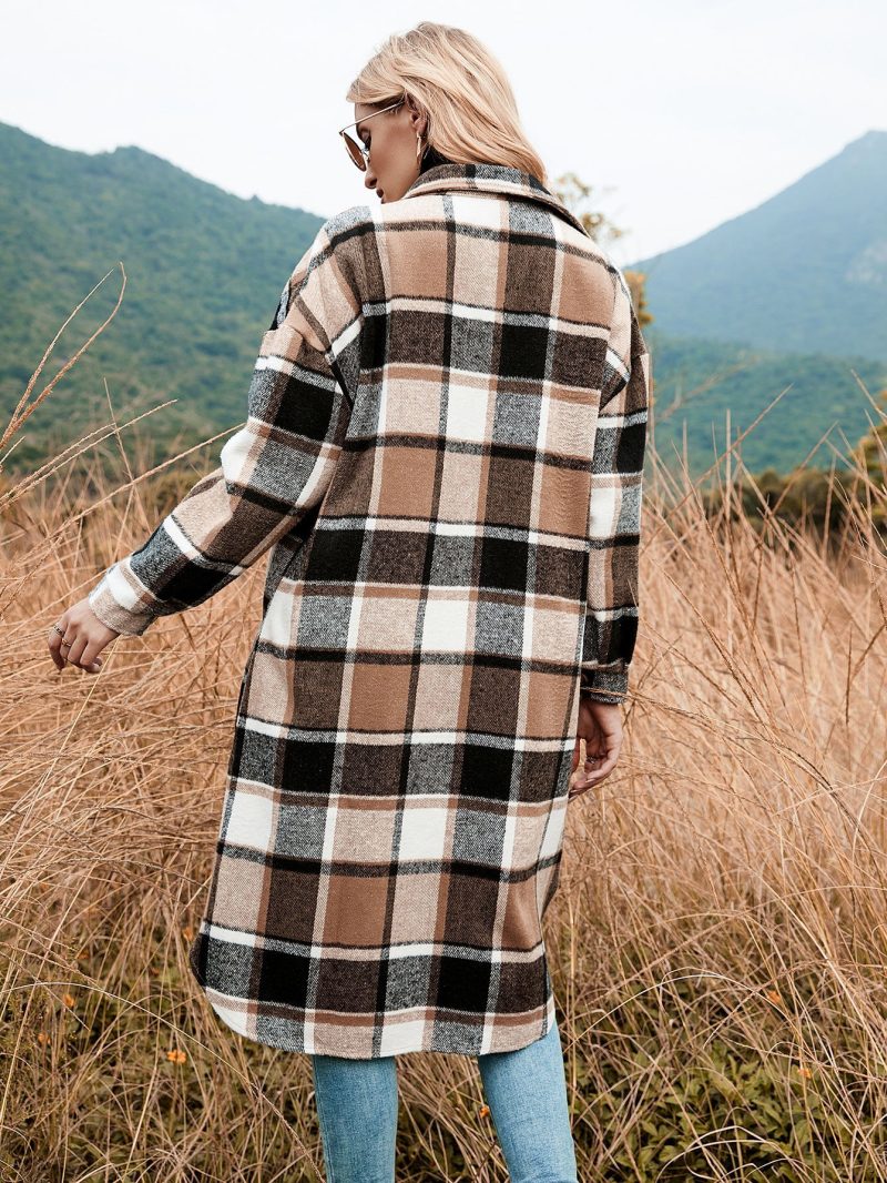 Plaid Trench Coat for Women - Image 2