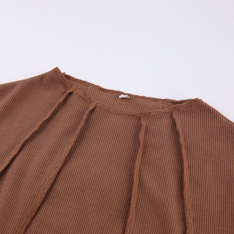 Thermal Knit Long-Sleeve Beige Bottoming Shirt - Image 6