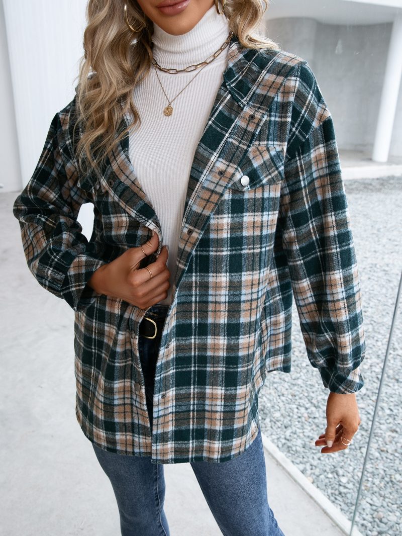 Plaid Shacket Outerwear for Women - Image 5
