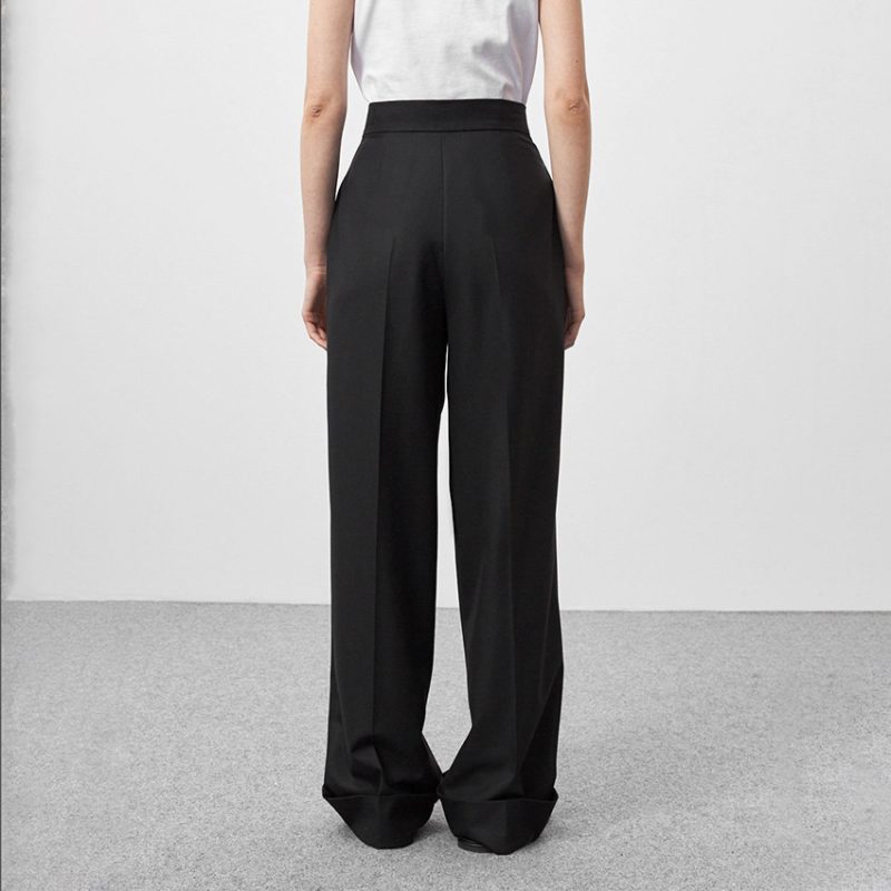 Black High Waist Wide Leg Pants - Image 3