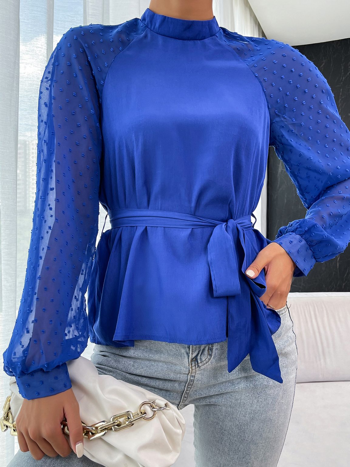 Long Sleeve Waist-Controlled Top for Office Chic - Image 4