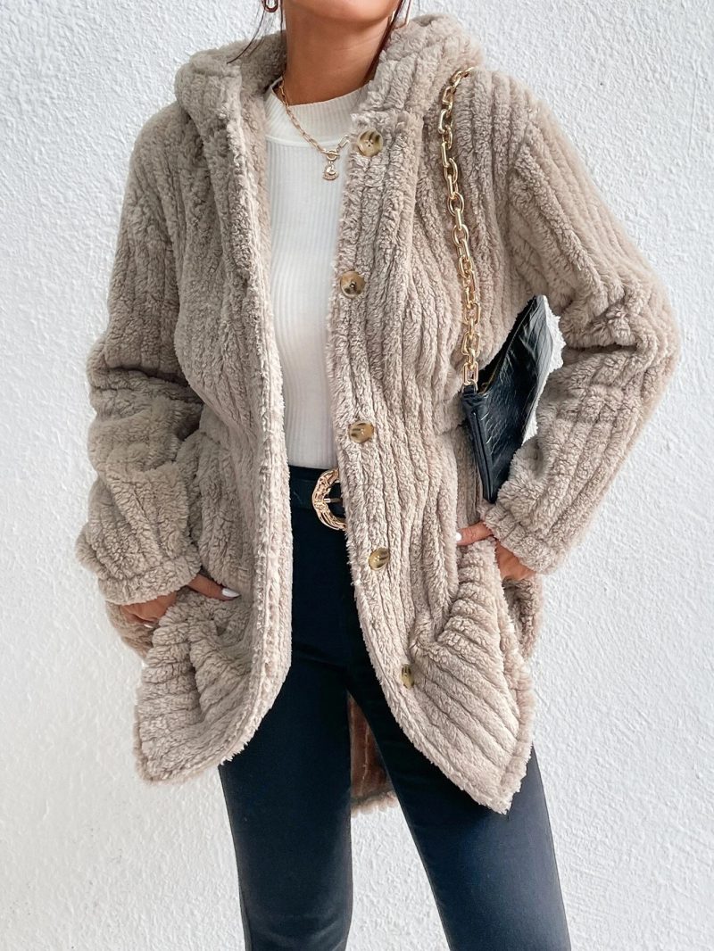 Rabbit Plush Hooded Long Coat - Image 5