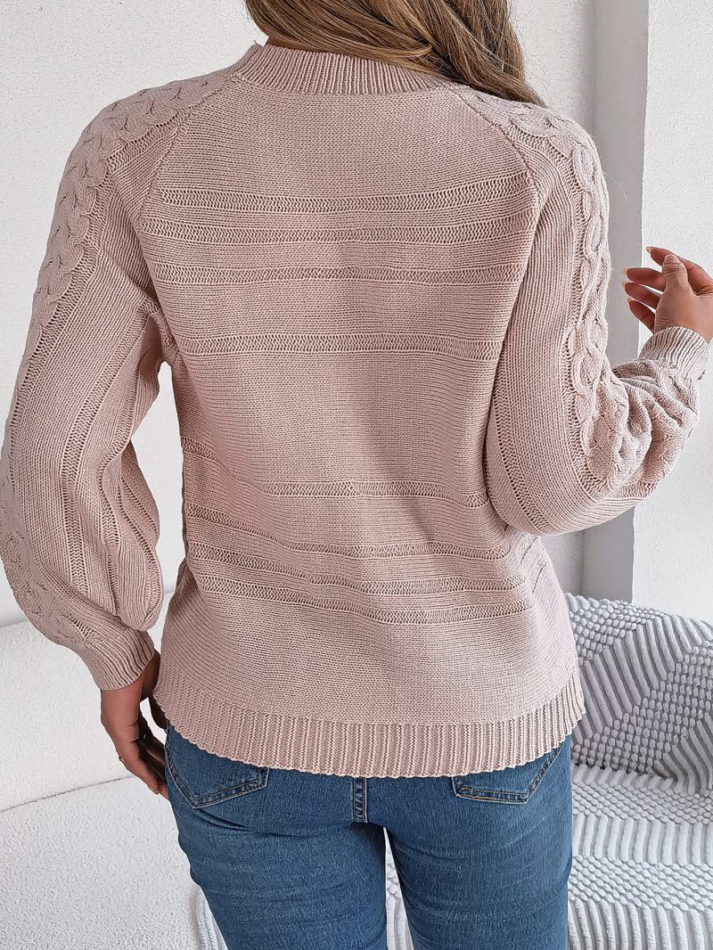 Solid Color Lantern Sleeve Sweater - Image 3