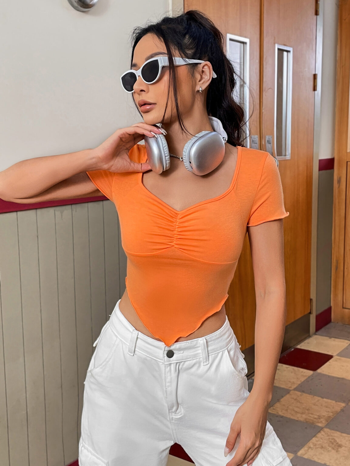 Solid Color Short Sleeve T-Shirt - Image 2
