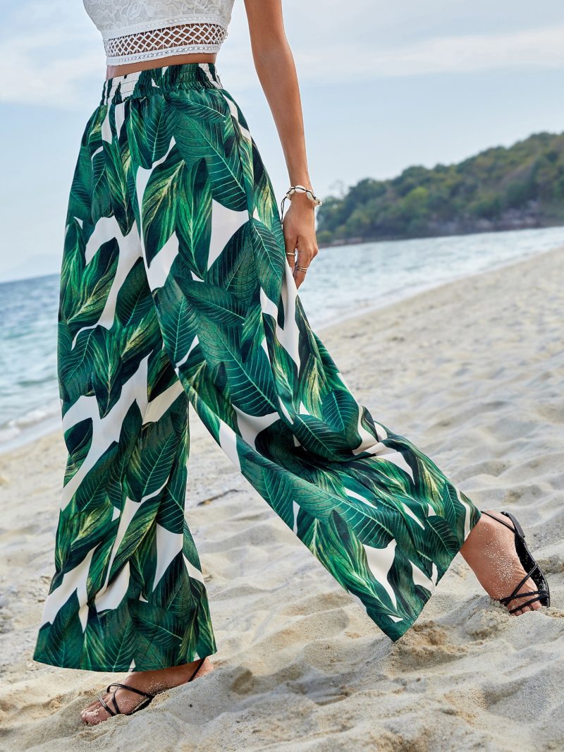 High Waist Print Wide Leg Pants - Image 2