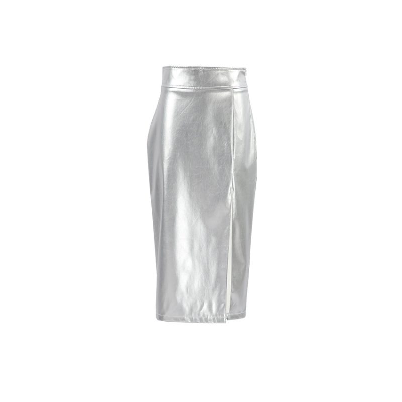 Silver Futuristic High Waist Skirt - Image 5