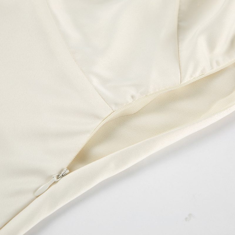 Summer Minimalist White Fishtail Halter Dress - Image 6