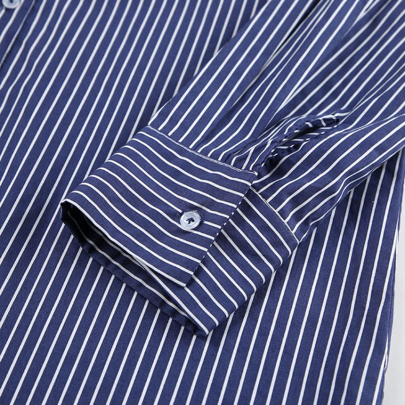 Retro Blue & White Striped Shirt for Stylish - Image 6
