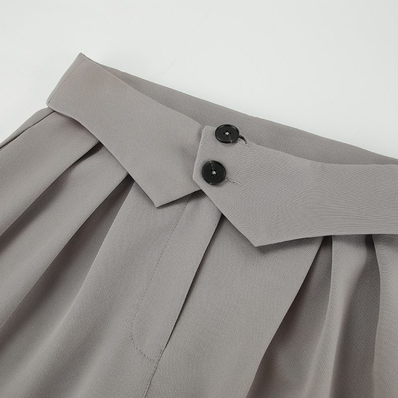 Pleated High Waist Straight Casual Pants - Image 5