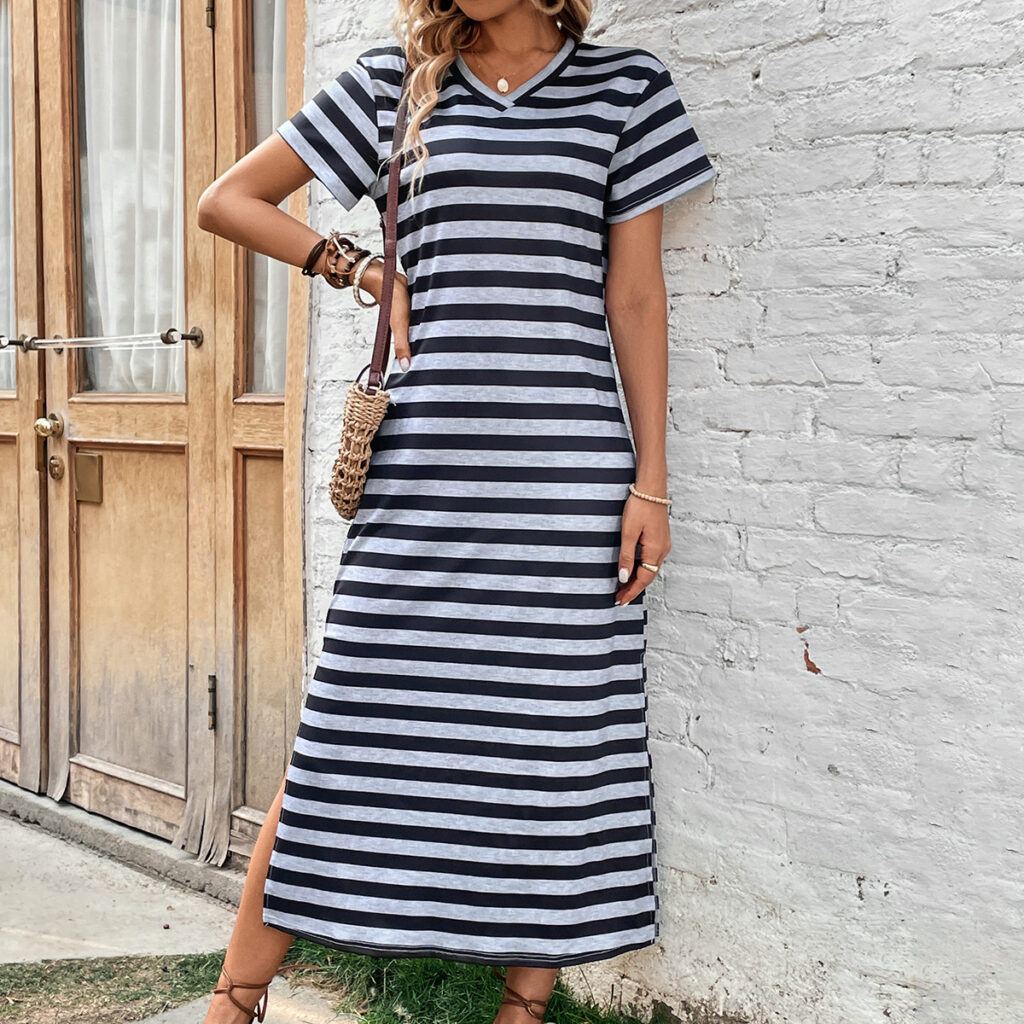 Loose Comfortable Striped Casual Dress