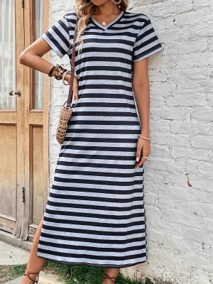 Loose Comfortable Striped Casual Dress