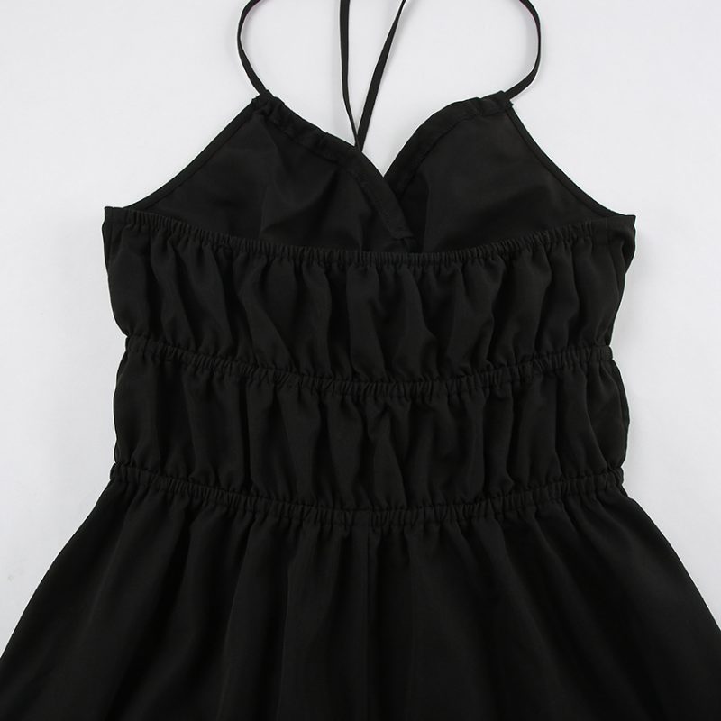 Black Hepburn Asymmetric Swing Dress - Image 7