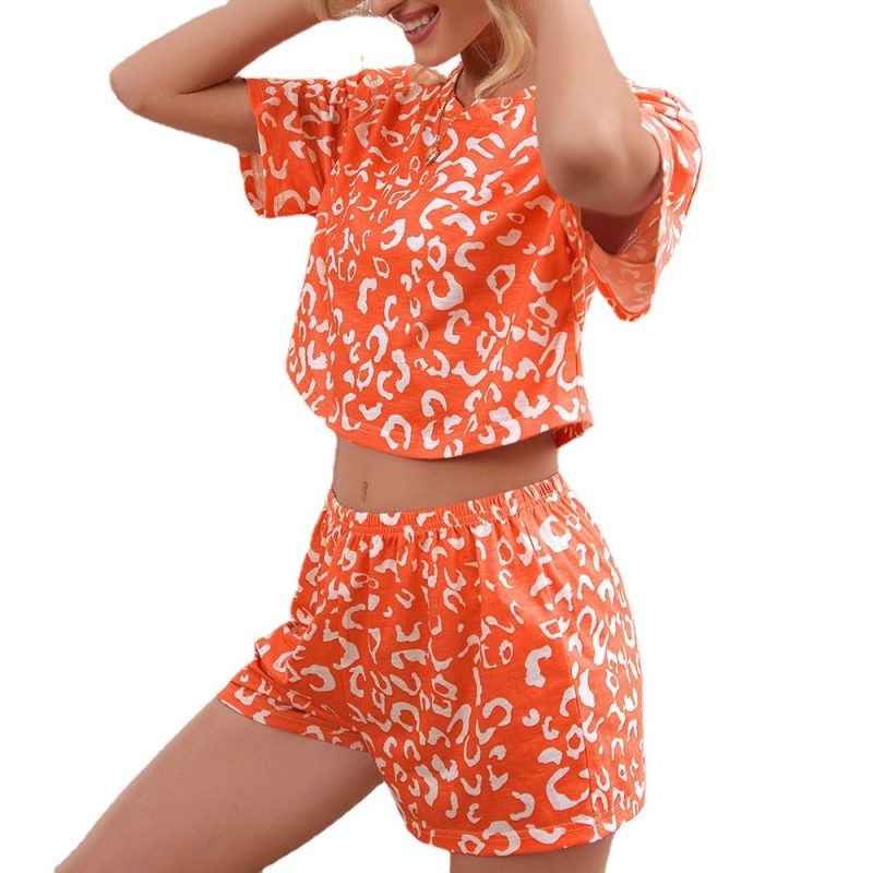 Printed Cropped Crew Neck Set for Women - Image 4
