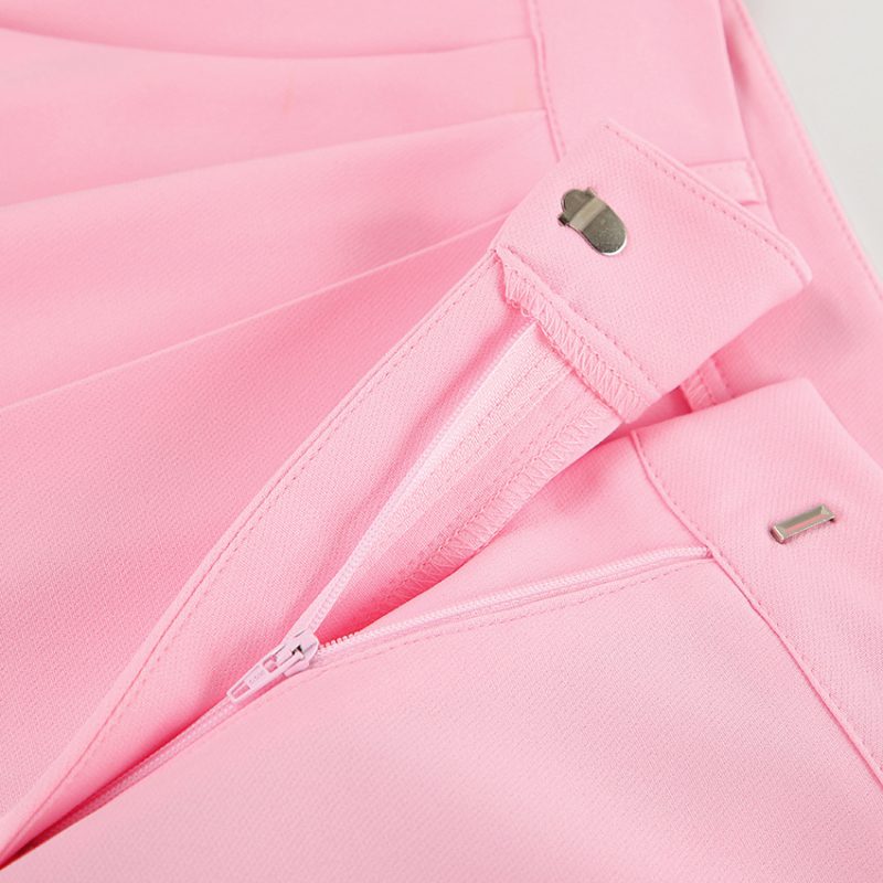 French Pink High Waist Wide-Leg Work Pants - Image 6