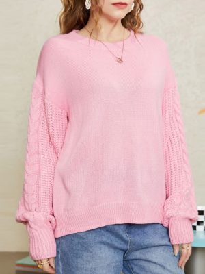 Loose Round Neck Vintage Knitted Sweater