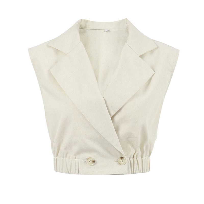 Apricot Sleeveless Slim Vest - Image 5