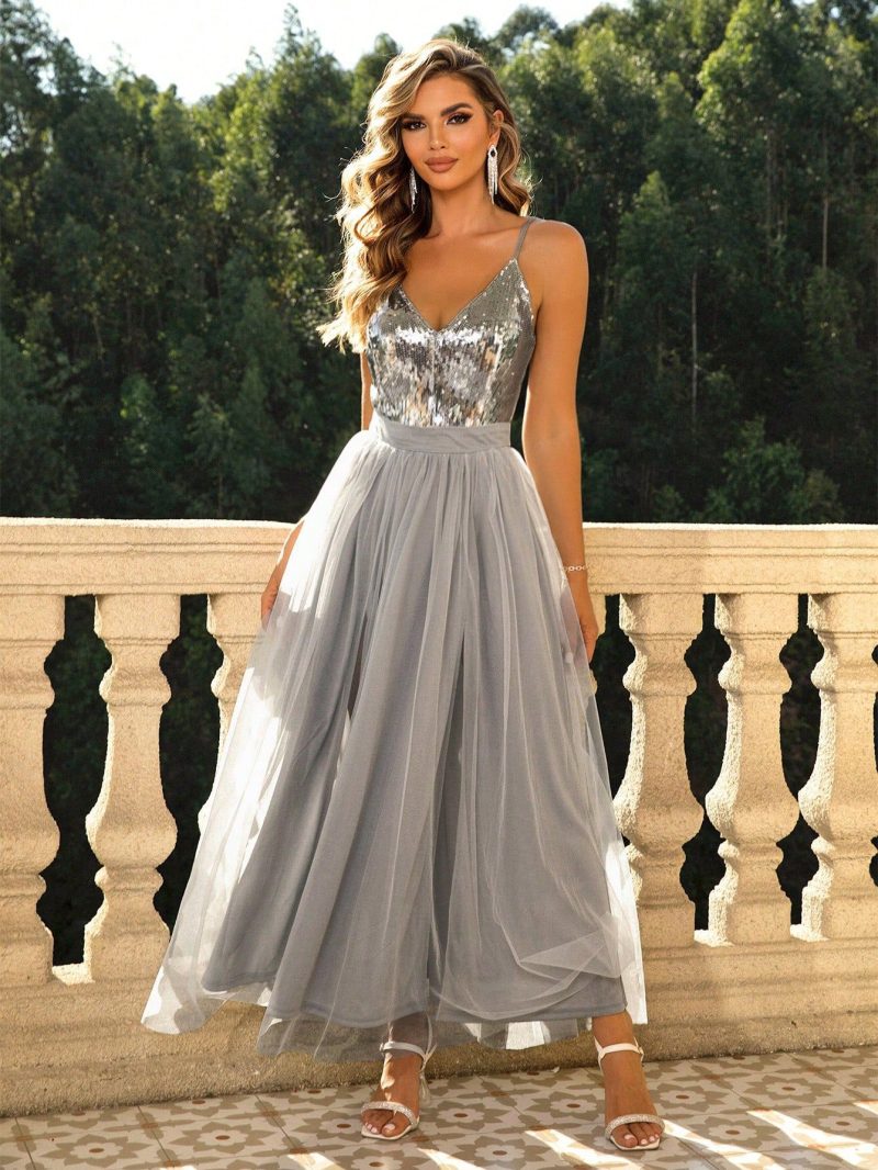 Sexy Backless Sequin Camisole Gown - Image 5