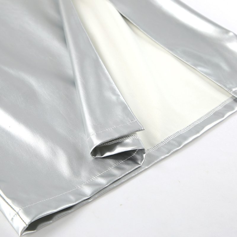 Silver Futuristic High Waist Skirt - Image 7