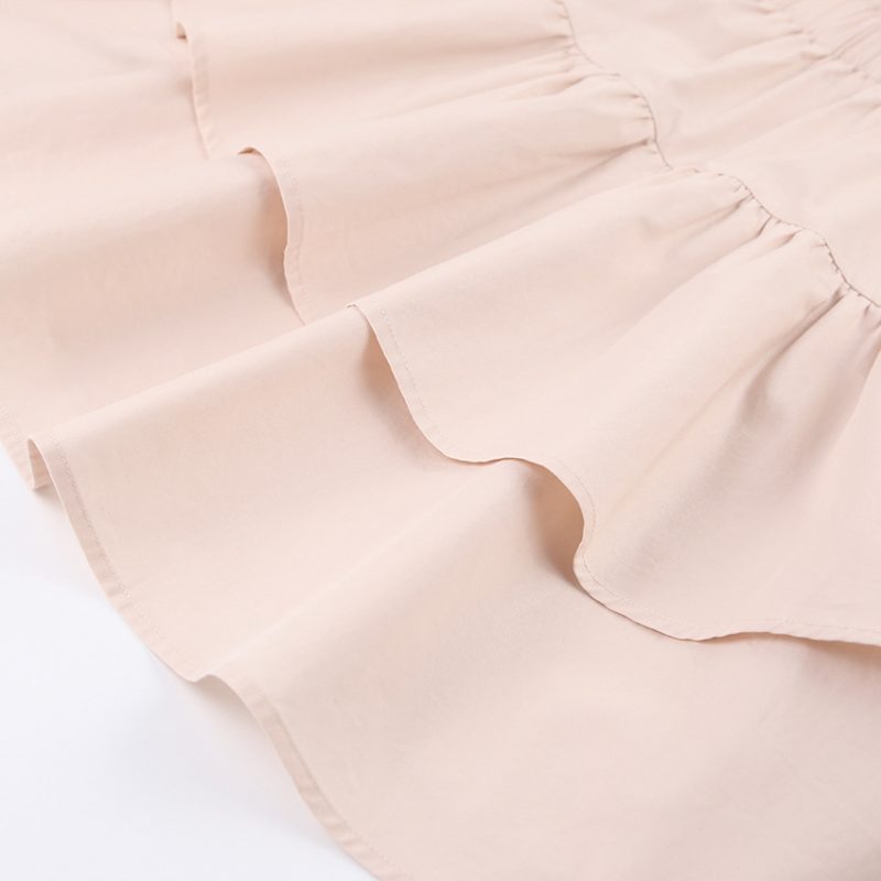 Short Tiered Cotton Dress with Hollow Out Design - Image 6