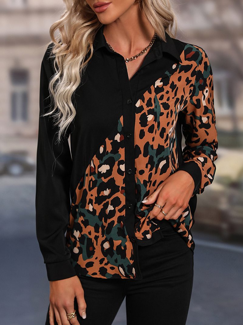 Leopard Print Long-Sleeved Shirt - Image 2