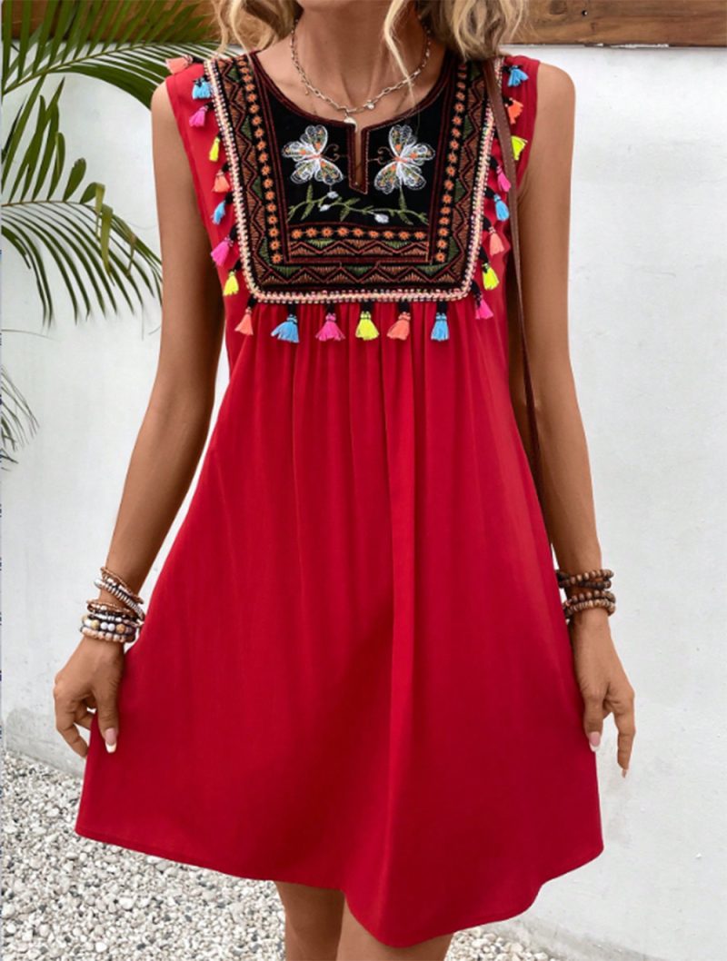 National Round Neck Sleeveless Dress - Image 6