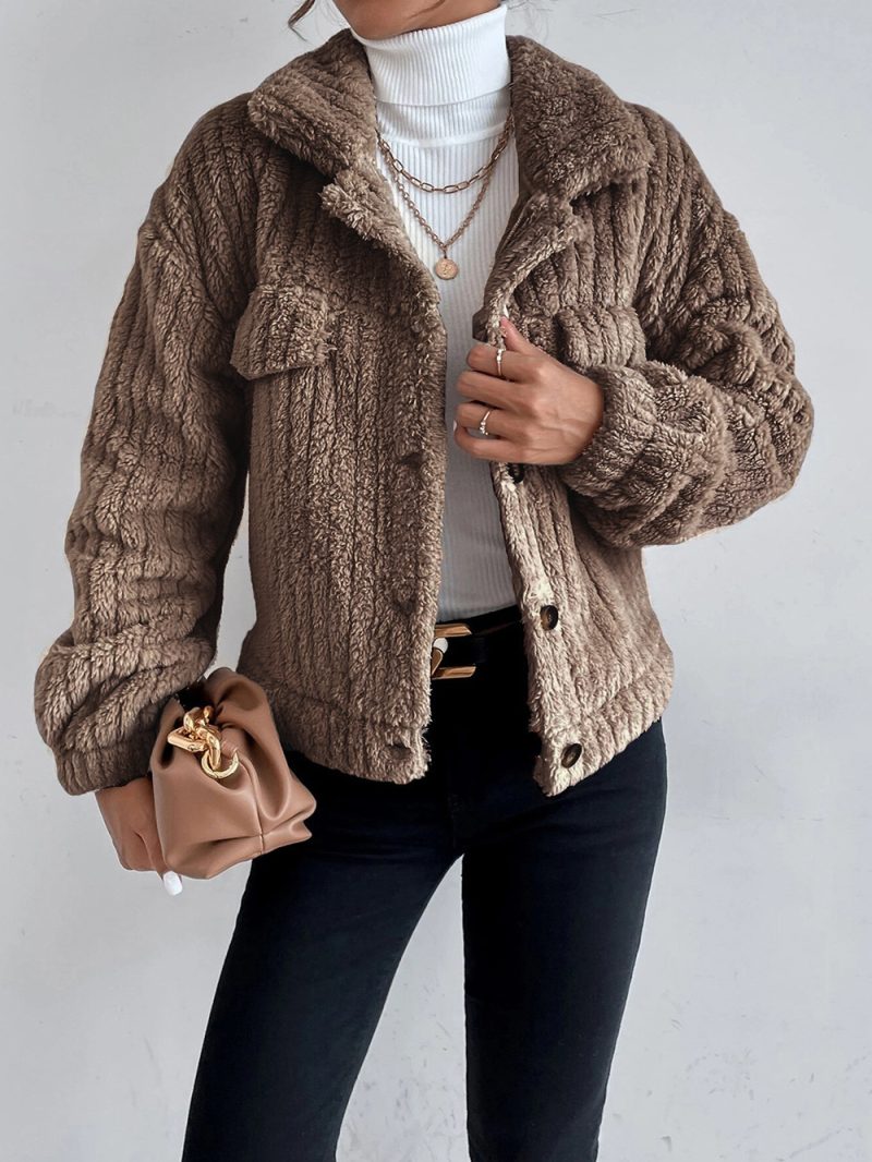 Rabbit Plush Fleece-Lined Coat - Image 7
