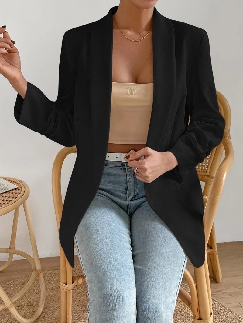 Collared Slim-Fit Office Coat - Image 7