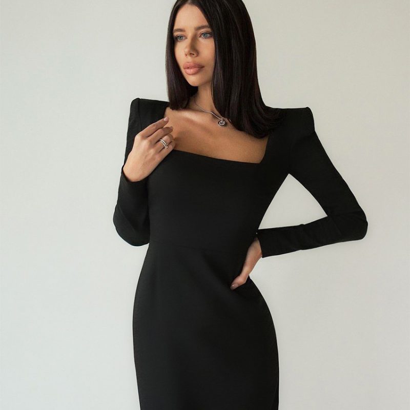 French Square Collar Maxi Dress - Image 2