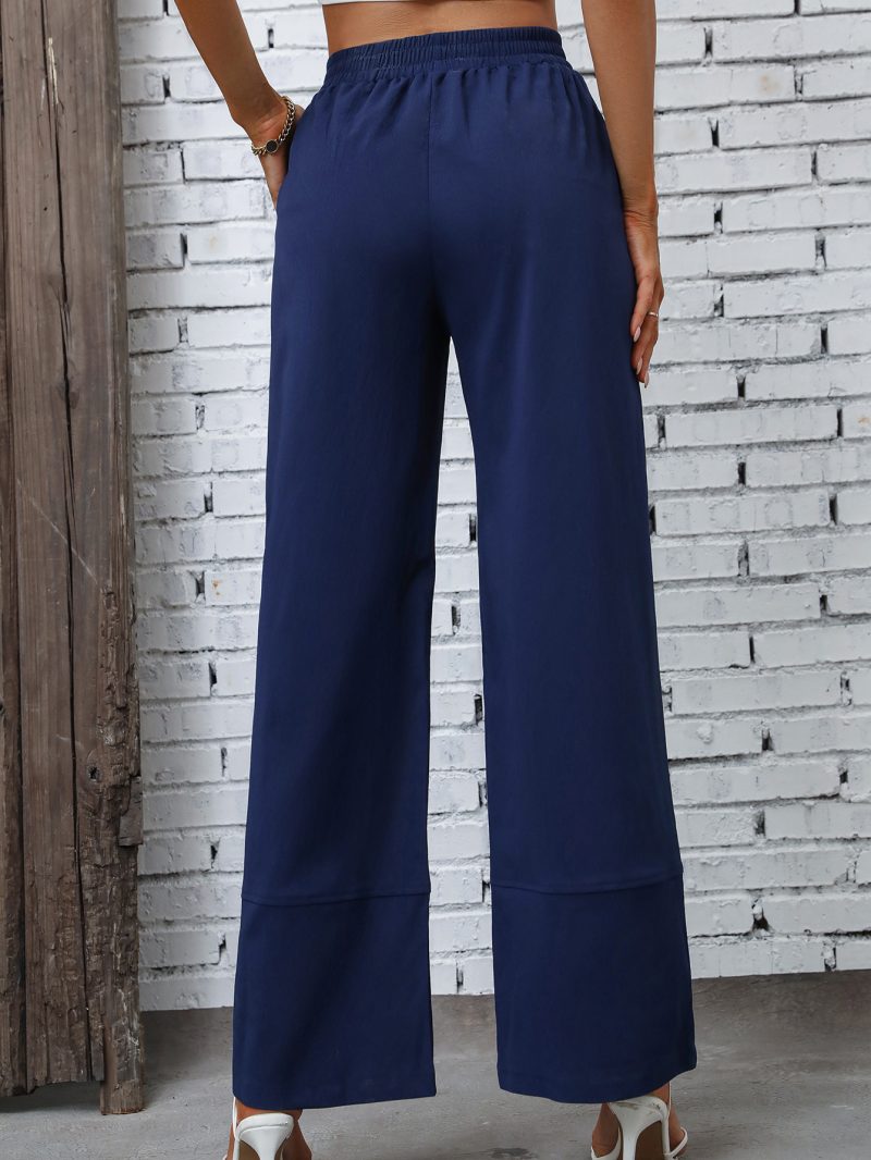Solid Color Loose Casual Trousers - Image 4