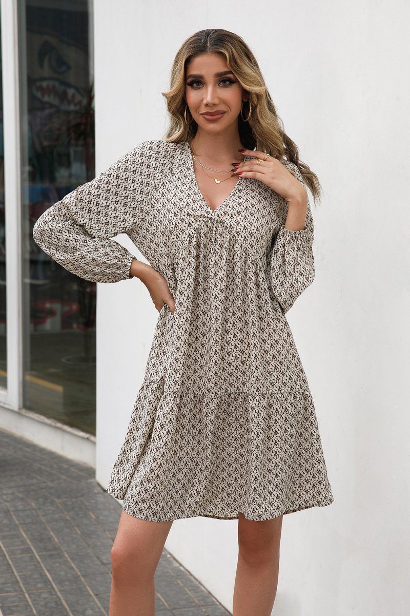 Floral Print V-Neck Tarta Dress for Women - Image 5